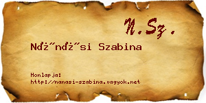 Nánási Szabina névjegykártya